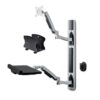 StarTech.com Estación de Trabajo Soporte de Pared para Monitor VESA de 27 Pulgadas (10kg) con Bracket para CPU / Ordenador y Bandeja para Teclado y Ratón - con Brazo Articulado para Monitor