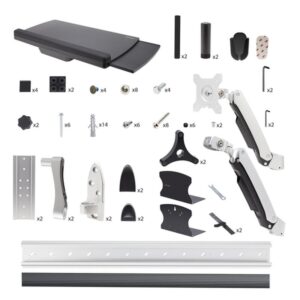 StarTech.com Estación de Trabajo Soporte de Pared para Monitor VESA de 27 Pulgadas (10kg) con Bracket para CPU / Ordenador y Bandeja para Teclado y Ratón - con Brazo Articulado para Monitor