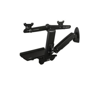 StarTech.com Estación de Trabajo de Pie y Sentado para Montaje en Pared - Para Dos Monitores de hasta 24 Pulgadas - Escritorio Ergonómico