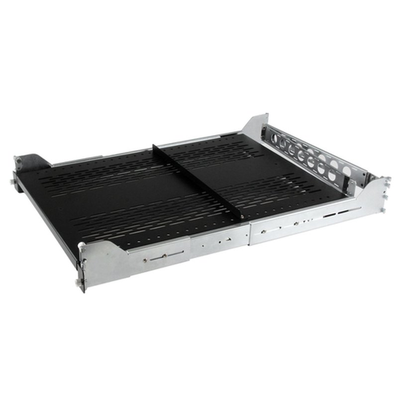 StarTech.com Estante Ventilado Deslizante de 2U con Gestión de Cableado y Profundidad Ajustable para Rack - 22,7kg