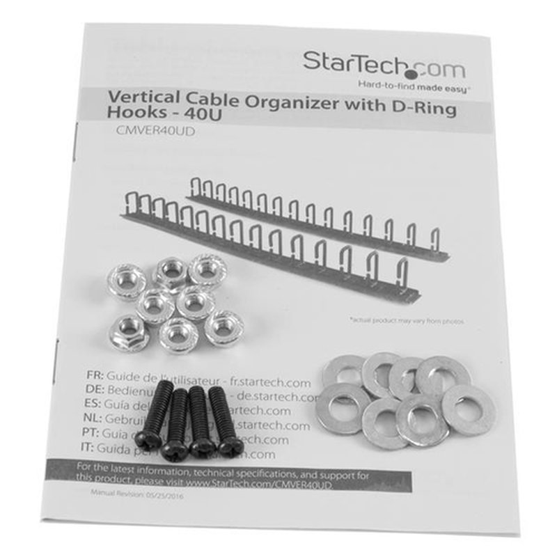 StarTech.com Gestor Organizador Vertical de Cableado con Anillas en D (D-ring) - 0U - 1,8m - Imagen 10