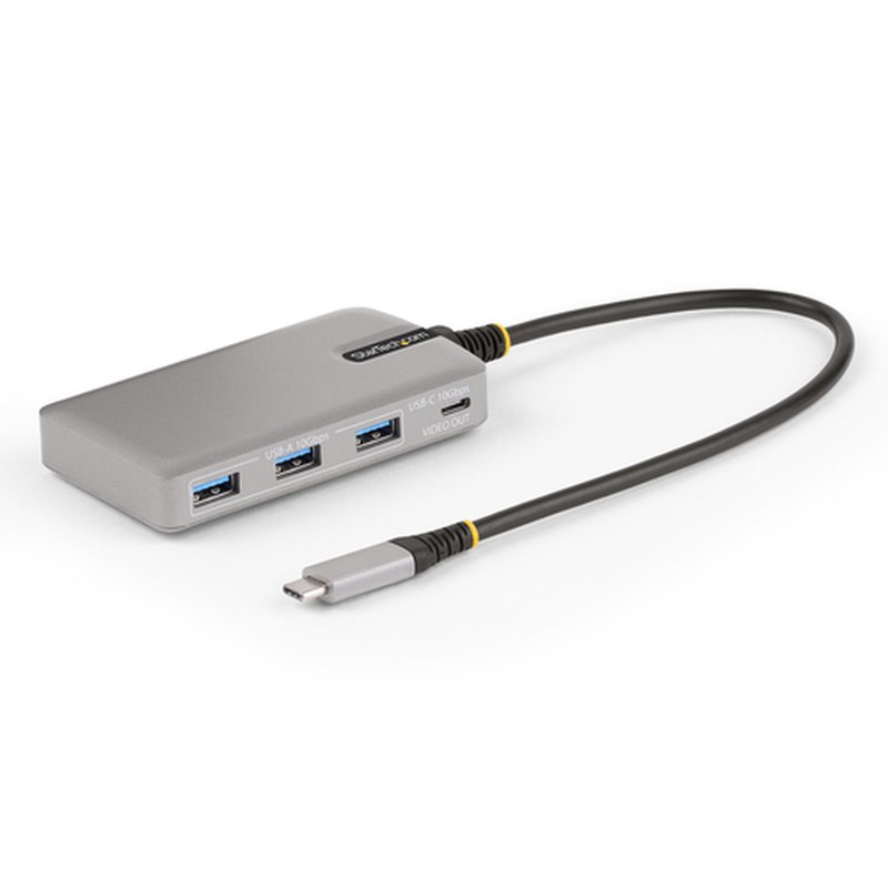 StarTech.com Hub Ladrón USB-C de 4 Puertos con Modo Alt de DP para USB-C y Salida de Vídeo de 4K 60Hz - 3x USB-A - 1x USB Tipo C - PD 100W - USB 3.2 10Gbps - Cable 30cm - Portátil StarTech.com Hub Ladrón USB-C de 4 Puertos con Modo Alt de DP para USB-C y Salida de Vídeo de 4K 60Hz - 3x USB-A - 1x USB Tipo C - PD 100W - USB 3.2 10Gbps - Cable 30cm - Portátil