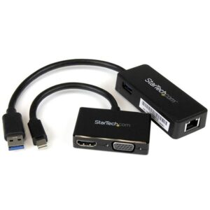 StarTech.com Juego de Adaptadores para Surface Pro 4 / Pro 3 / Pro 2 - Mini DisplayPort a VGA o HDMI - USB 3.0 de Red