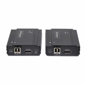 StarTech.com Kit Extensor de Consola por Fibra Óptica KVM DisplayPort - 4K 60Hz - Hasta 300m (Multimodo) - con 2 Módulos SFP+ de 10G Pre-Instalados - Hub USB de 3 Puertos HID