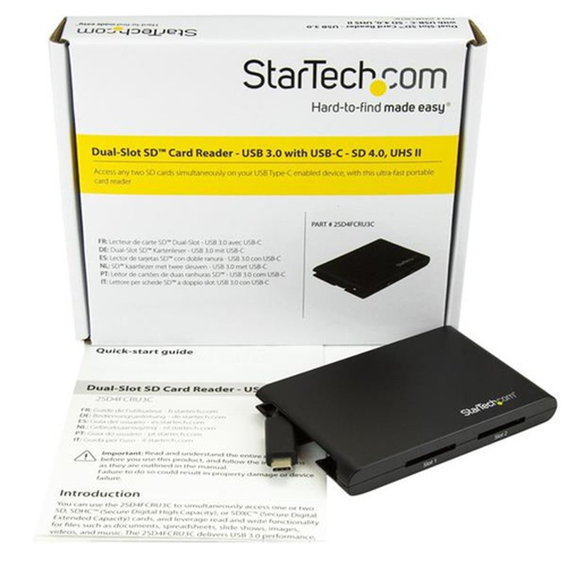 StarTech.com Lector/Escritor de Tarjetas de Memoria SD con 2 Ranuras - USB 3.0 con Puerto USB-C - SD 4.0, UHS II StarTech.com Lector/Escritor de Tarjetas de Memoria SD con 2 Ranuras - USB 3.0 con Puerto USB-C - SD 4.0, UHS II - Imagen 5