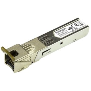 StarTech.com Módulo Transceptor SFP Compatible con 453154-B21 de HPE - 1000BASE-T - SFP a RJ45 Cat6 / Cat5e - SFP Ethernet Gigabit de 1Gb - RJ45 100m - HPE 6120XG, 6120G, Flex Fabric