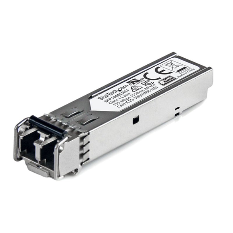 StarTech.com Módulo Transceptor SFP Compatible con MSA sin Codificar - 100BASE-LH - Transceptor Fibra Monomodo (SMF) de 100 MbE - SFP Ethernet de 100 Mb - LC - 80km - 1550nm - DDM