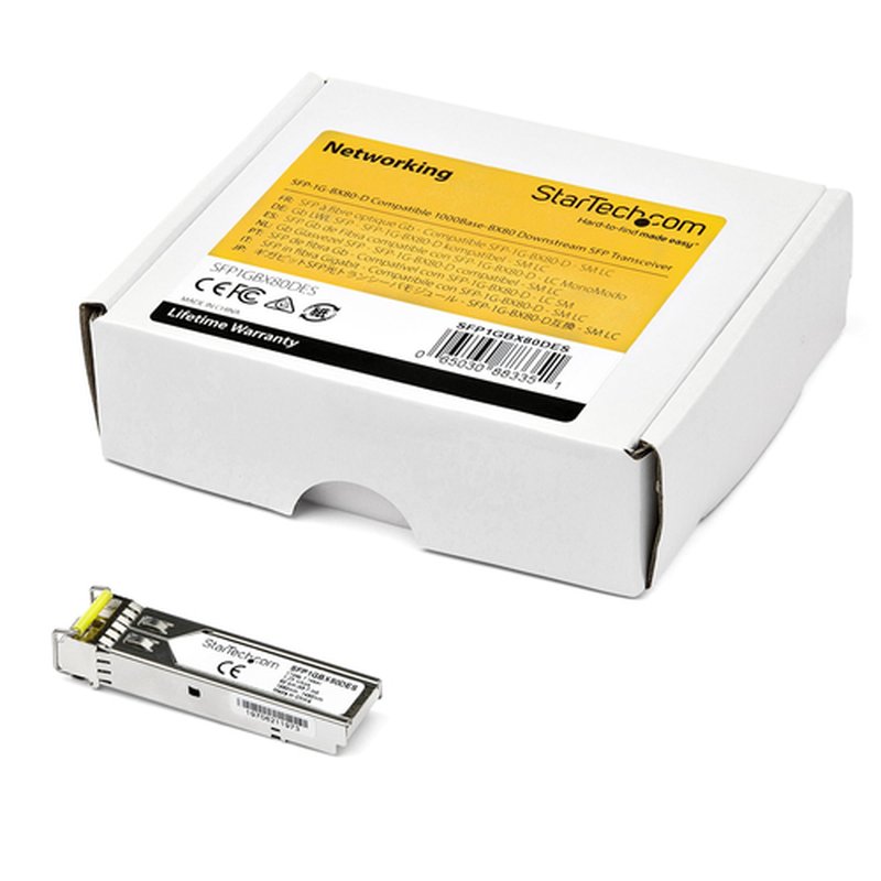 StarTech.com Módulo Transceptor SFP Compatible con el Modelo SFP-1G-BX80-D de Dell EMC - 1000BASE-BX-D - Fibra BiDi Ethernet Gigabit Monomodo (SMF) de 1 GbE - Imagen 3