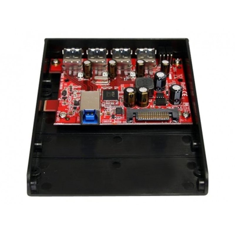 StarTech.com Panel Multipuertos Hub Concentrador USB 3.0 SuperSpeed para Bahía Frontal de 3,5 o 5,25 Pulgadas