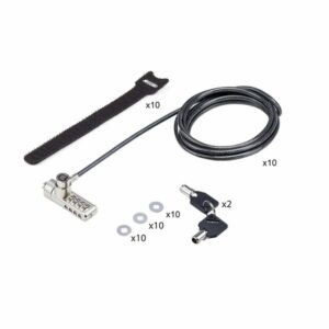 StarTech.com Paquete de 10 Candados K-Slot de Llave y Clave Numérica para Portátil - Cables de Seguridad de Acero de 2m Antirrobo de Combinación y la Misma Llave para Portátil StarTech.com Paquete de 10 Candados K-Slot de Llave y Clave Numérica para Portátil - Cables de Seguridad de Acero de 2m Antirrobo de Combinación y la Misma Llave para Portátil