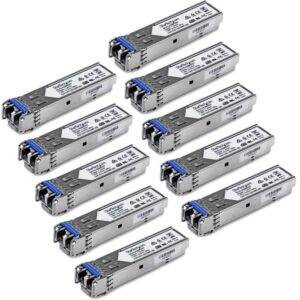 StarTech.com Paquete de 10 Módulos SFP Compatibles con Cisco GLC-LH-SMD - 1000BASE-LX/LH - Fibra Monomodo 1GbE - SFP Ethernet Gigabit 1Gb - LC - 10km - Cisco Firepower/ASR920/IE2000 DDM
