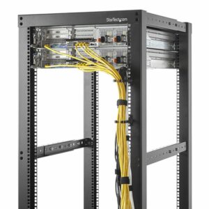 StarTech.com Paquete de 5 - Anillas en D 1U Verticales para Rack de Servidores de 19 Pulgadas - Anillas en D para Gestión de Cables - Organizador de Cableado - Guías Pasacables