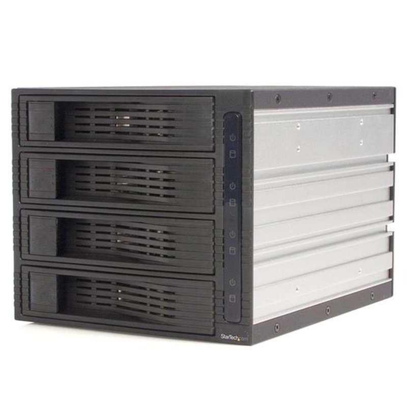 StarTech.com Rack Móvil Backplane 4 Discos Duros HDD SATA 3,5" Pulgadas sin Bandeja para 3 Bahías 5,25"