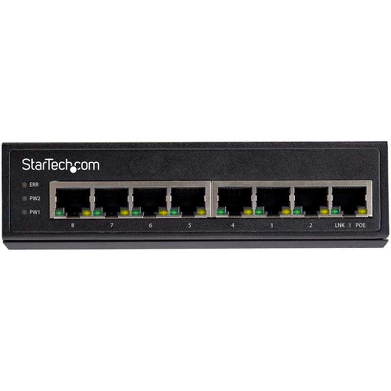 StarTech.com Switch Conmutador Industrial Ethernet Gigabit de 8 Puertos PoE no Gestionado de Servicio Pesado GbE PoE+ IP30 (IESC1G80UP) - Imagen 3