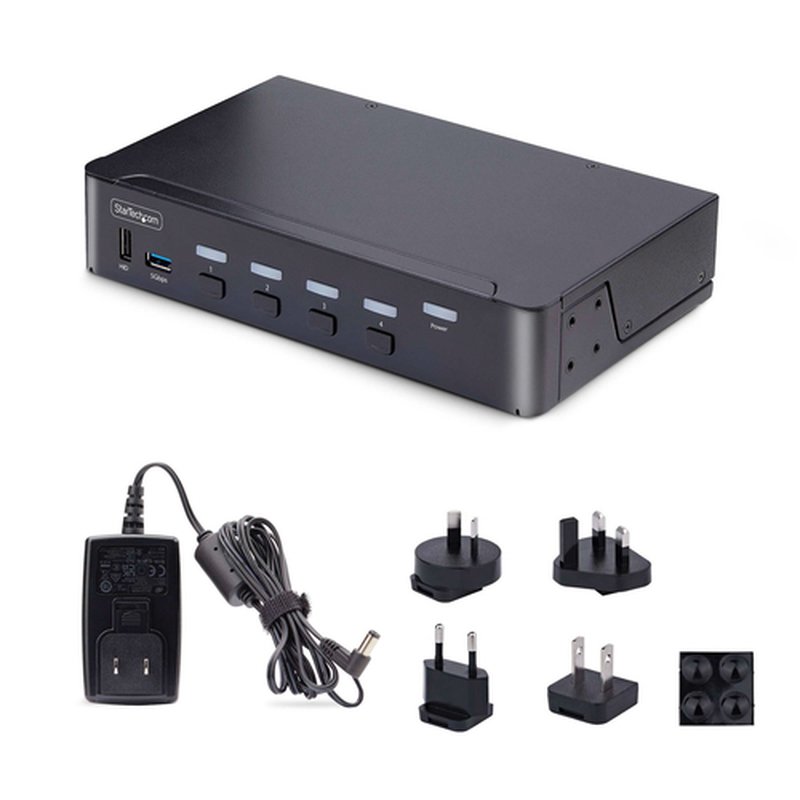 StarTech.com Switch Conmutador KVM DisplayPort de 4 Puertos - 8K60/4K144 - para Un Monitor - DP 1.4 - 2x USB 3.0 - 4x USB 2.0 HID - Botones y Teclas de Acceso Rápido - TAA - Imagen 6