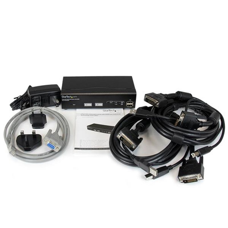 StarTech.com Switch Conmutador KVM de 2 Puertos DVI USB con Conmutado Rápido DDM Fast Switching y Cables - Imagen 4