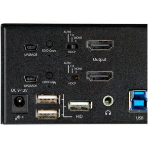 StarTech.com Switch Conmutador KVM de 2 Puertos HDMI 2.0 4K para 2 Monitores - Vídeo de 4K y 60Hz Ultra HD - HDR - Hub Ladrón USB 3.0 de 2 Puertos y 4 Puertos USB 2.0 HID - Audio - HotKey - TAA