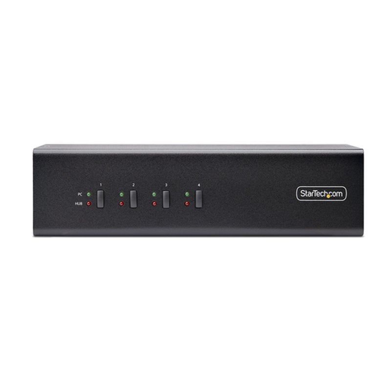 StarTech.com Switch Conmutador KVM de 4 Puertos y 2 Monitores DisplayPort - 4K 60Hz - Hub Ladrón 2 Puertos USB 5Gbps - 2x USB 2.0 HID - Teclas de Acceso Rápido y Botones - TAA - Imagen 3