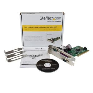 StarTech.com Tarjeta Adaptadora PCI de 2 Puertos Serie DB9 UART 16550 y un Puerto Paralelo