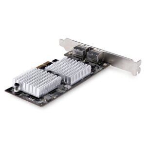 StarTech.com Tarjeta PCI Express Adaptadora de Red Ethernet de 2 Puertos RJ45 - Tarjeta de Red para Servidores o PCs - con Soporte para Tramas Jumbo - Tarjeta LAN - 10GBASE-T - NBASE-T