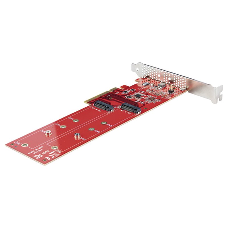 StarTech.com Tarjeta PCIe Adaptadora para 2 SSDs M.2, PCI Express x8 o x16 a NVMe Doble o SSDs M.2 AHCI, PCI Express 4.0, 7,8Gbps por Unidad con Bifurcación - Windows o Linux - Imagen 2