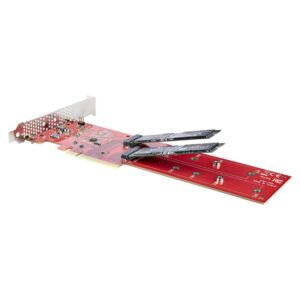 StarTech.com Tarjeta PCIe Adaptadora para 2 SSDs M.2, PCI Express x8 o x16 a NVMe Doble o SSDs M.2 AHCI, PCI Express 4.0, 7,8Gbps por Unidad con Bifurcación - Windows o Linux