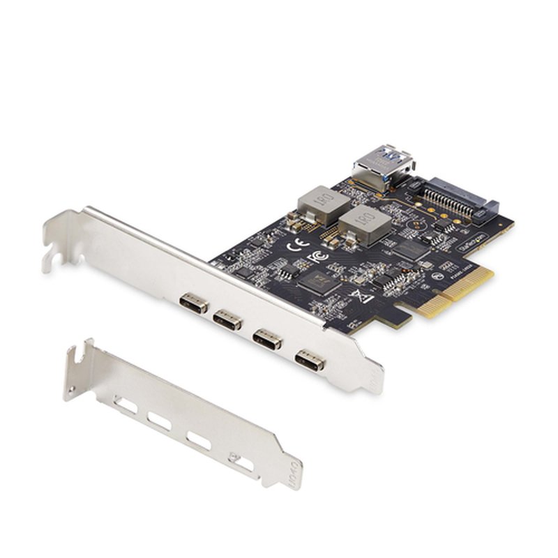StarTech.com Tarjeta PCIe de 5 Puertos USB de 10Gbps 4x USB-C / 1x USB-A - Hub Concentrador Interno USB 3.2 de 10Gbps - Tarjeta PCI Express 4 Puertos USB Tipo C 1 Puerto USB-A - Windows/Mac/Linux