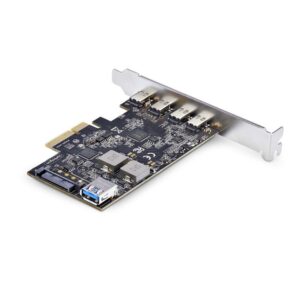 StarTech.com Tarjeta PCIe de 5 Puertos USB de 10Gbps 4x USB-C / 1x USB-A - Hub Concentrador Interno USB 3.2 de 10Gbps - Tarjeta PCI Express 4 Puertos USB Tipo C 1 Puerto USB-A - Windows/Mac/Linux