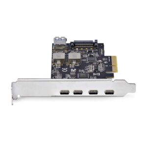 StarTech.com Tarjeta PCIe de 5 Puertos USB de 10Gbps 4x USB-C / 1x USB-A - Hub Concentrador Interno USB 3.2 de 10Gbps - Tarjeta PCI Express 4 Puertos USB Tipo C 1 Puerto USB-A - Windows/Mac/Linux