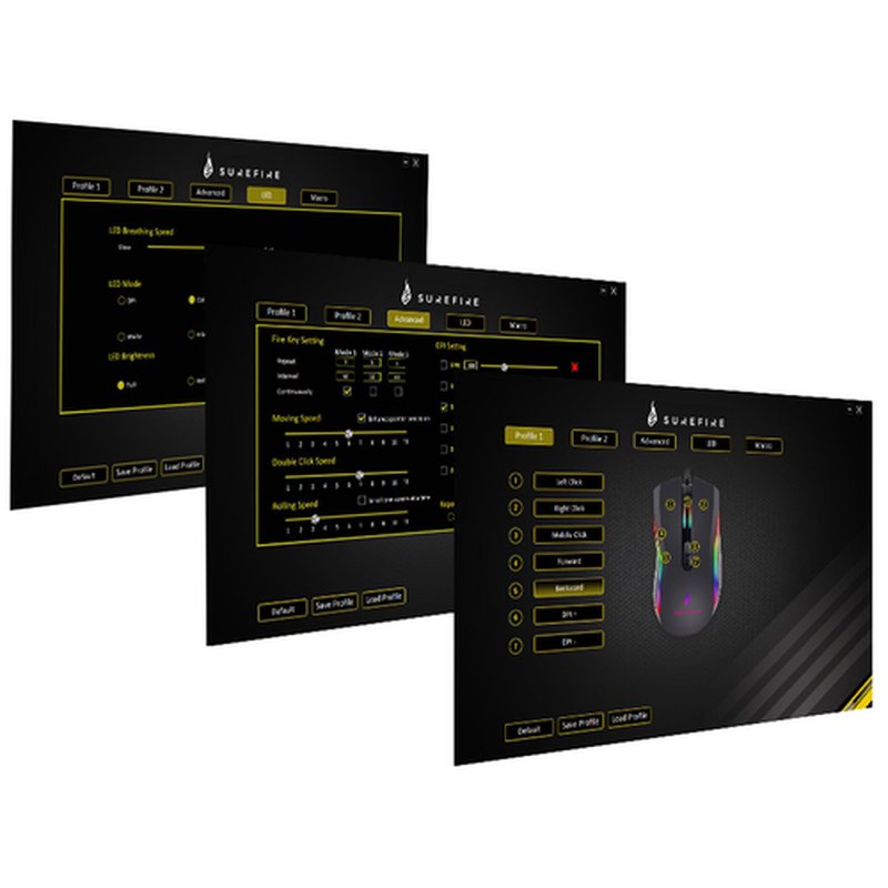 SureFire Hawk Claw ratón mano derecha USB tipo A Óptico 6400 DPI - Imagen 12