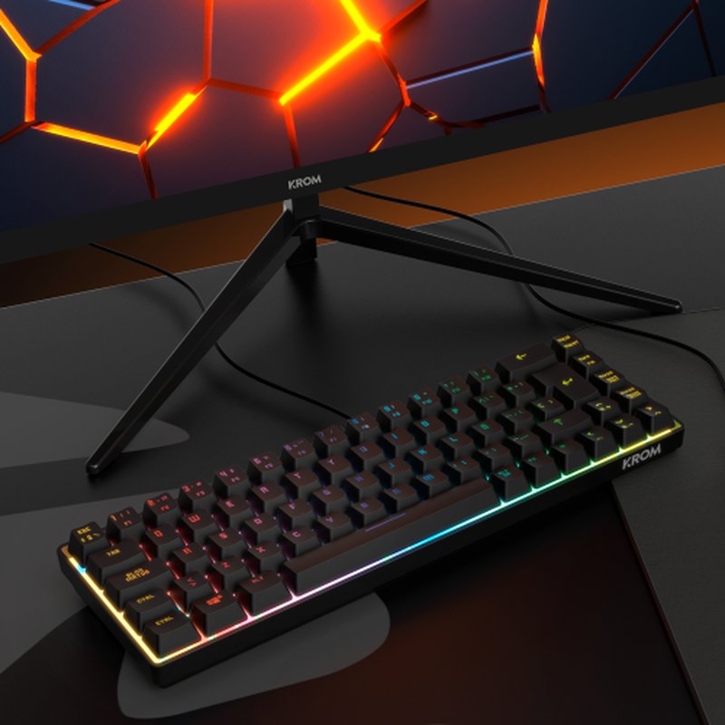 TECLADO MINI KROM KALISTA ES USB RETROILUMINADO MEMBRANA NEGRO - Imagen 8