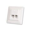 CAJA PARED DIGITUS 80X80 2P RJ45 HEMBRA WHITE