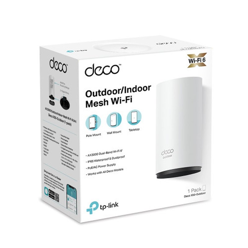 TP-Link Deco X50-Outdoor Doble banda (2,4 GHz / 5 GHz) Wi-Fi 6 (802.11ax) Blanco 1 Interno - Imagen 3