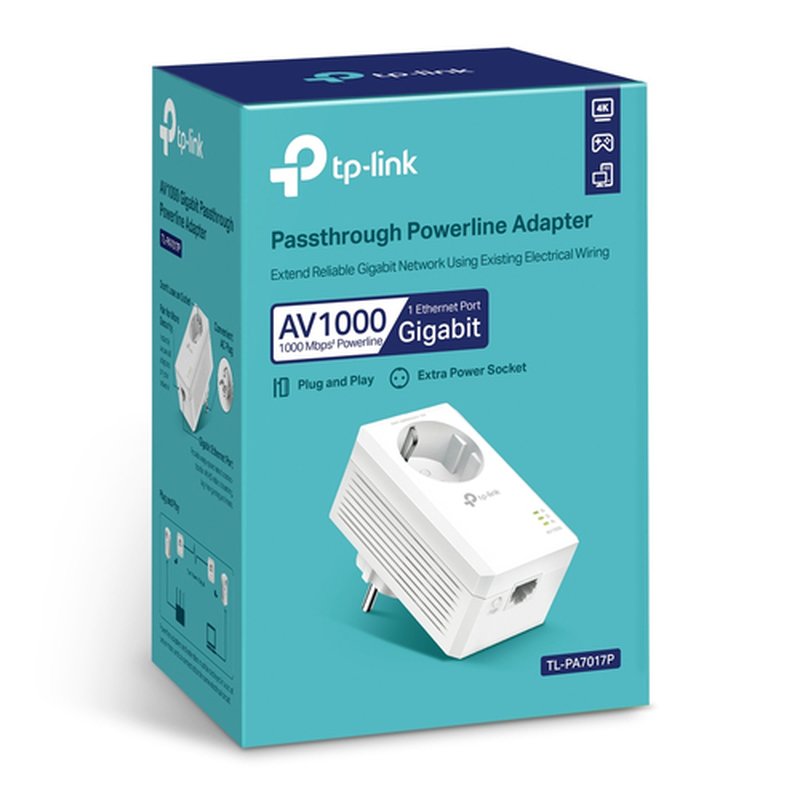 TP-Link TL-PA7017P adaptador de red PowerLine 1000 Mbit/s Ethernet Blanco 1 pieza(s) TP-Link TL-PA7017P adaptador de red PowerLine 1000 Mbit/s Ethernet Blanco 1 pieza(s) - Imagen 3