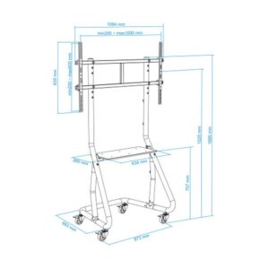 TooQ FS20200M-B Soporte de suelo con ruedas/patas para pantallas de 60" - 105" TooQ FS20200M-B Soporte de suelo con ruedas/patas para pantallas de 60" - 105"