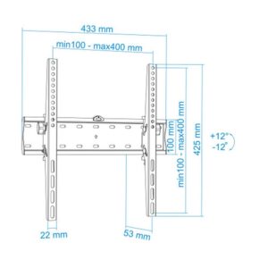 TooQ LP4255T-B soporte para TV 139,7 cm (55") Negro