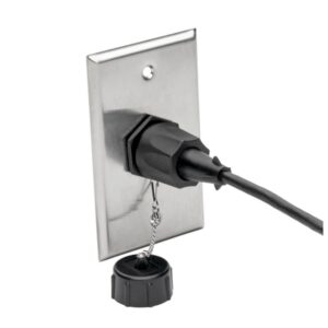 Tripp Lite N206-FP01-IND Placa Frontal de Ancho Sencillo de 1 Puerto, Acero Inoxidable, Grado Industrial, IP44, TAA