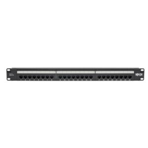 Tripp Lite N252-P24 Panel de Conexiones Cat6 de 24 Puertos – Cumple con PoE+, 110 / Krone, 568A/B, RJ45 Ethernet, Instalación en 1U de Rack