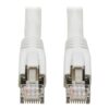 Tripp Lite N272-010-WH Cable S/FTP Patch Ethernet Blindado Snagless Certificado Cat8 25G / 40G (RJ45 M/M), PoE, Blanco, 3.05 m [10 pies]