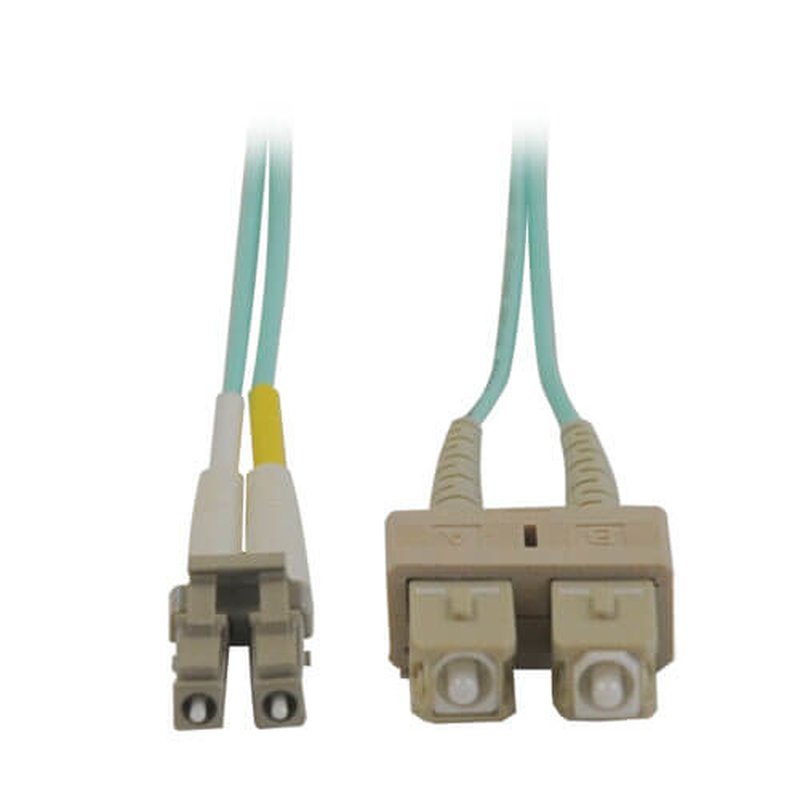 Tripp Lite N816-03M cable de fibra optica 3 m 2x SC 2x LC OM3 Beige, Turquesa