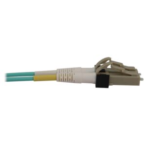 Tripp Lite N820X-10M Cable de Fibra Óptica Controlable Multimodo 50µm / 125µm OM3 de 400G (Dúplex LC-PC M/M), LSZH, Aguamarina, 10 m [32.8 pies]