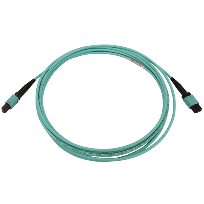 Tripp Lite N844B-03M-12-P Cable de Fibra Óptica Multimodo 50µm / 125µm OM3 de 40G / 100G / 400G (12F MTP/MPO-PC H/H), LSZH, Aguamarina, 3 m [9.8 pies] - Imagen 2