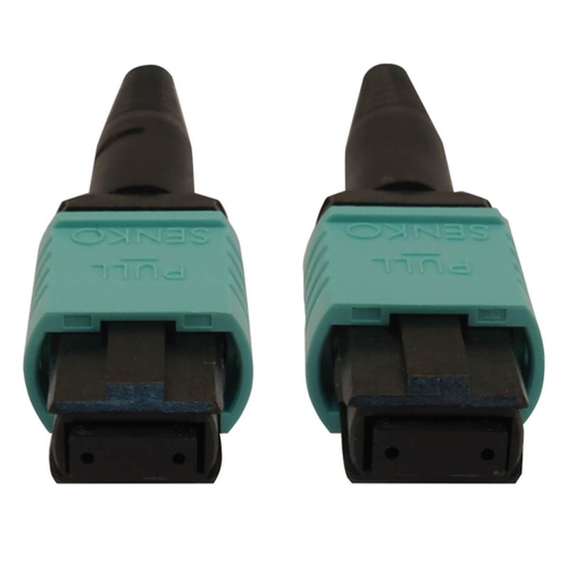 Tripp Lite N844B-03M-12-P Cable de Fibra Óptica Multimodo 50µm / 125µm OM3 de 40G / 100G / 400G (12F MTP/MPO-PC H/H), LSZH, Aguamarina, 3 m [9.8 pies] - Imagen 3