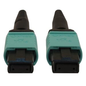 Tripp Lite N844B-10M-12-P Cable de Fibra Óptica Multimodo 50µm / 125µm OM3 40G / 100G / 400G (12F MTP/MPO-PC H/H), LSZH, Aguamarina, 10 m [32.8 pies]