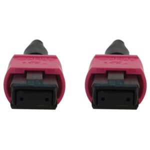 Tripp Lite N845B-15M-12-MG Cable de Fibra Óptica Multimodo 50µm / 125µm OM4 de 100G (12F MTP/MPO-PC H/H), LSZH, Magenta, 15 m [49.2 pies]