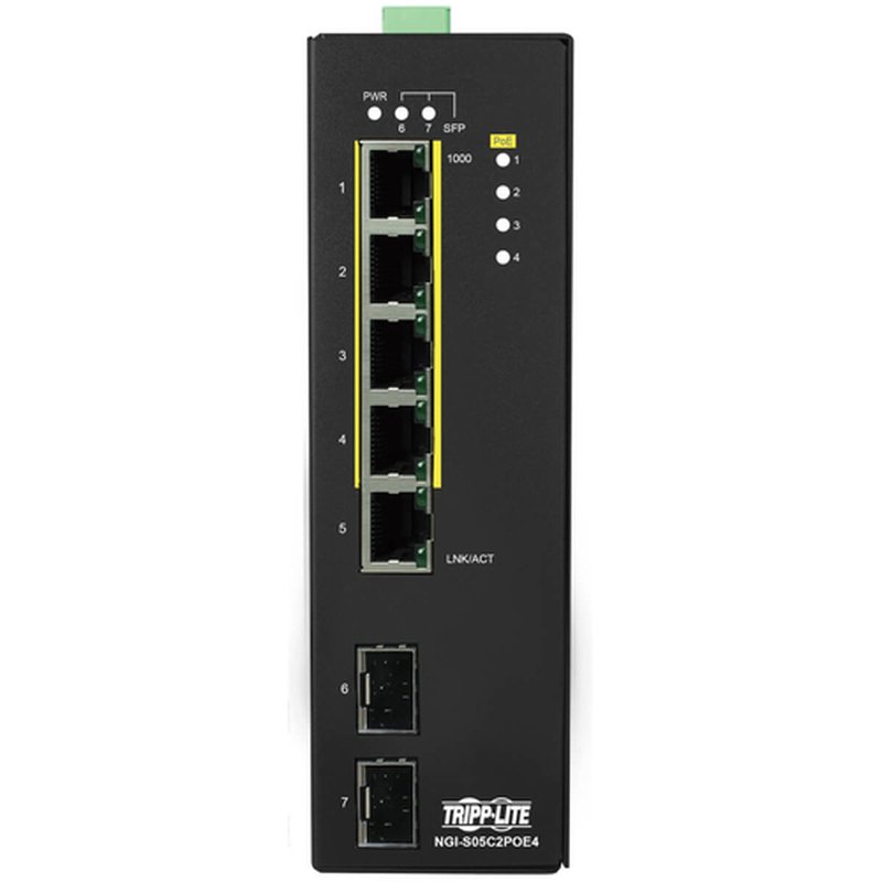 Tripp Lite NGI-S05C2POE4 switch Gestionado Gigabit Ethernet (10/100/1000) Energía sobre Ethernet (PoE) Negro