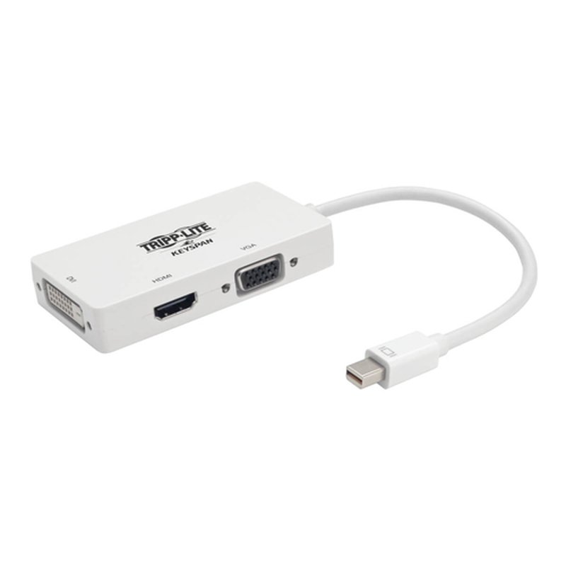 Tripp Lite P137-06N-HDVW Adaptador Convertidor de Video Keyspan Mini DisplayPort a VGA/DVI/HDMI Todo en Uno, Blanco, 152 mm [6 Pulgadas]