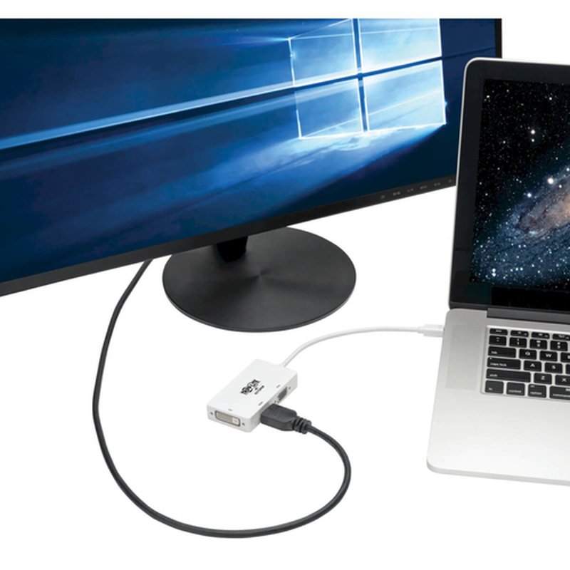 Tripp Lite P137-06N-HDVW Adaptador Convertidor de Video Keyspan Mini DisplayPort a VGA/DVI/HDMI Todo en Uno, Blanco, 152 mm [6 Pulgadas] - Imagen 2