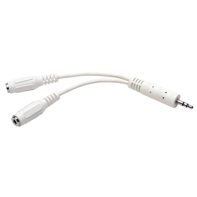 Tripp Lite P313-06N-WH Divisor en "Y" Adaptador de Cable 3.5 mm Mini Estéreo para Bocinas y Audífonos (M a 2x H) Blanco de 15.24 cm [6 Pulgadas]