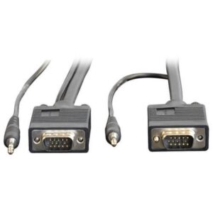 Tripp Lite P504-006 Cable Coaxial VGA de Alta Resolución RGB con audio (HD15 y 3.5 mm M/M) 1.83 m [6 pies]